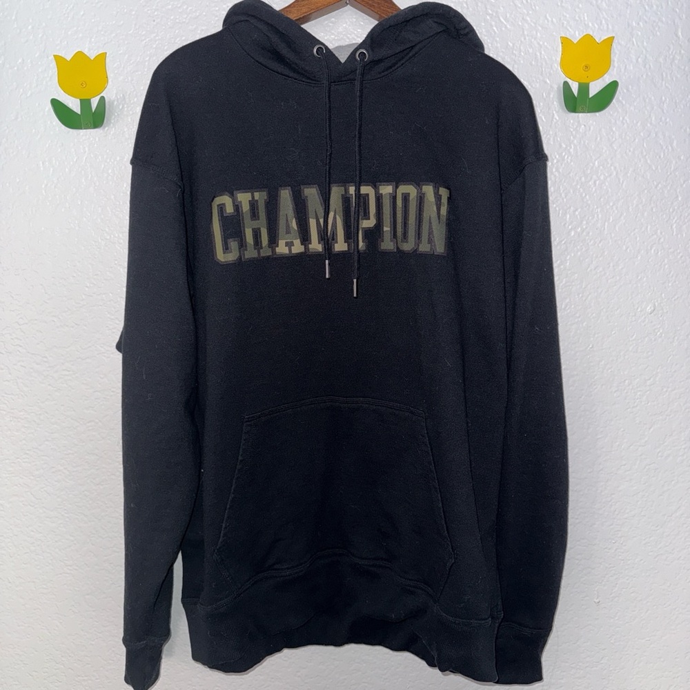 Champion Men's Black Hoodie with Logo